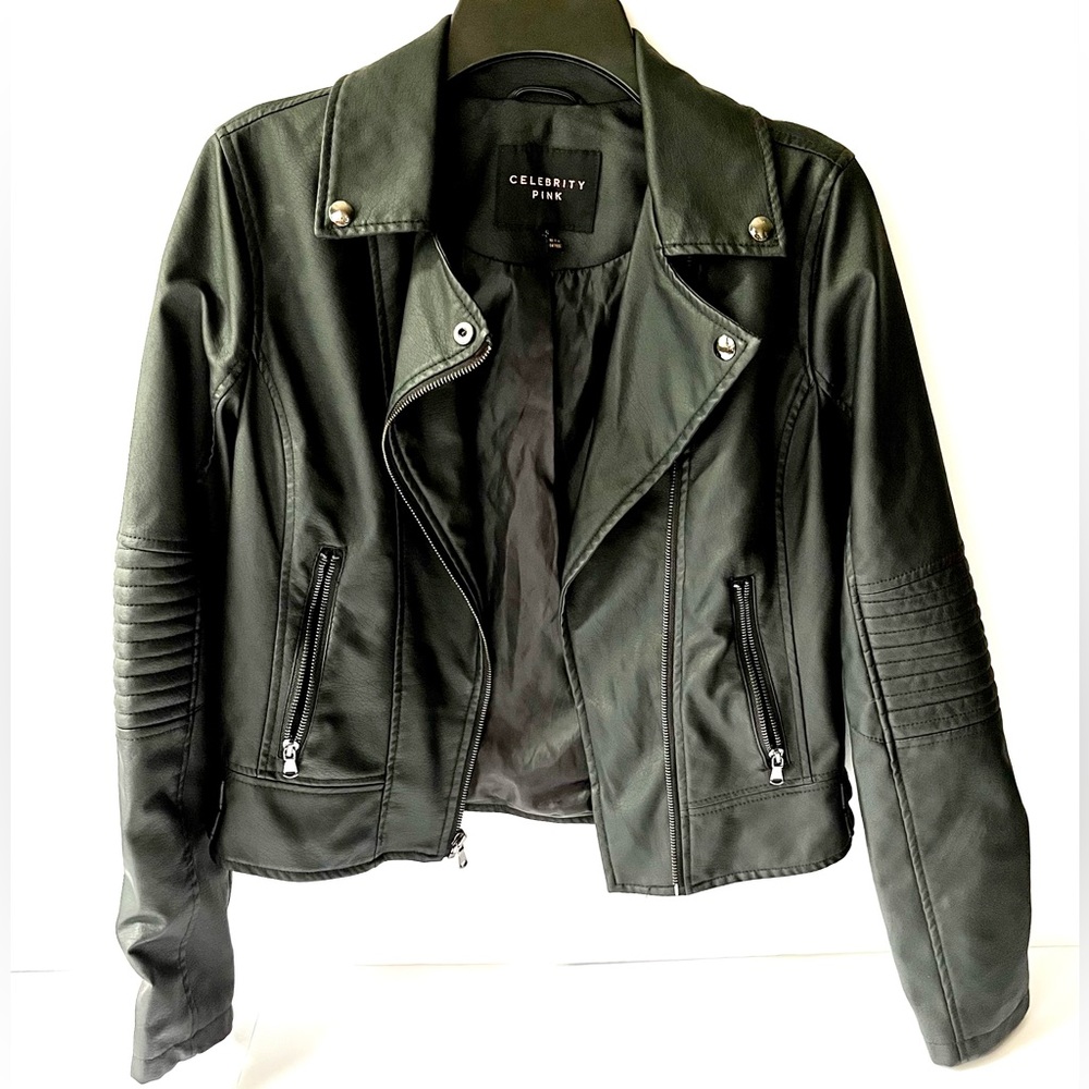 Celebrity Pink Faux Leather Jacket